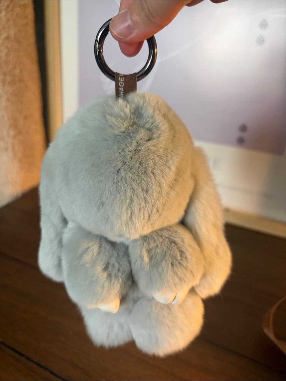Plush Bunny Keychain Bag Charm - Cream